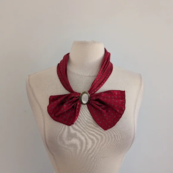 Vintage West Germany Scarf Clip Slide Gold Tone Faux Pearl Oval Scarf Ring - Picture 5 of 5